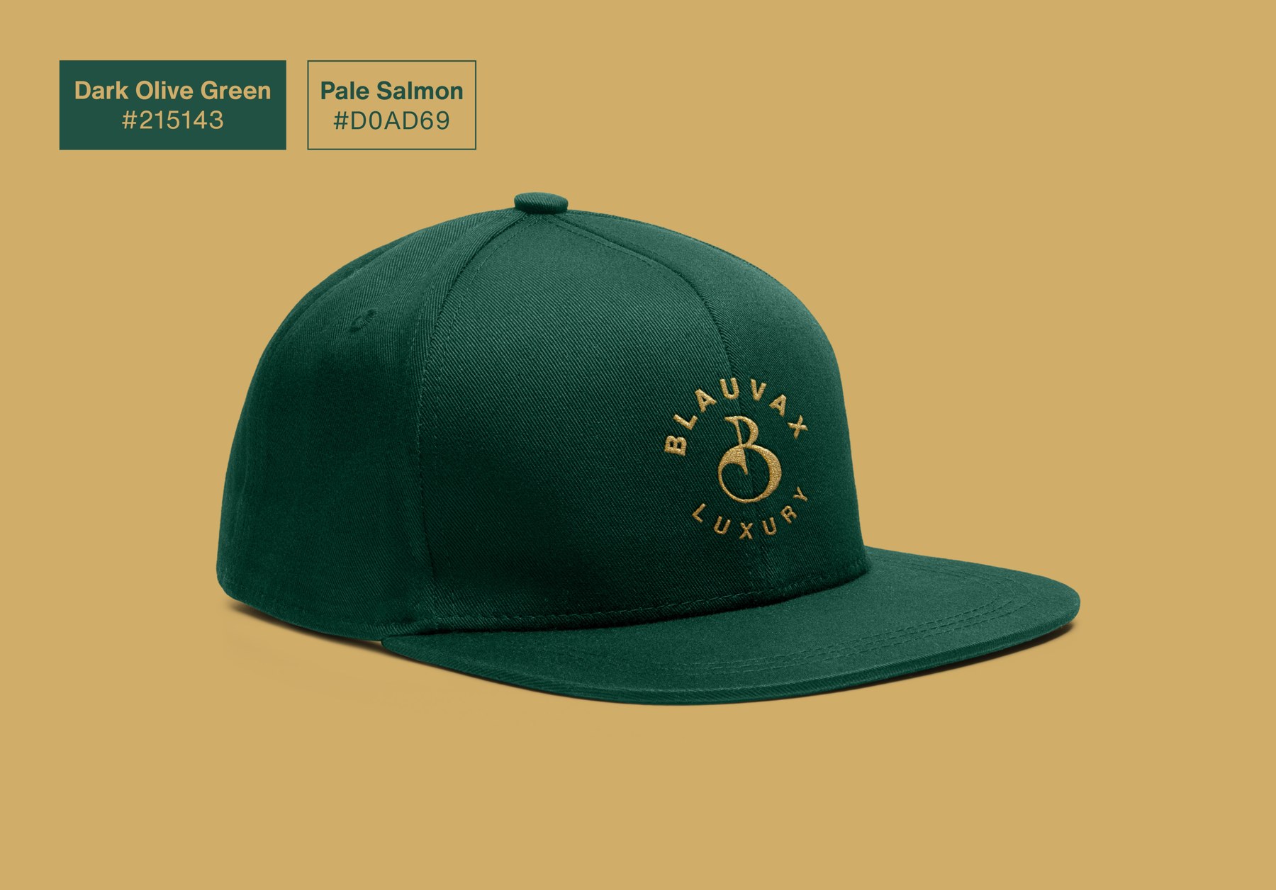 Blauvax cap in olive and gold