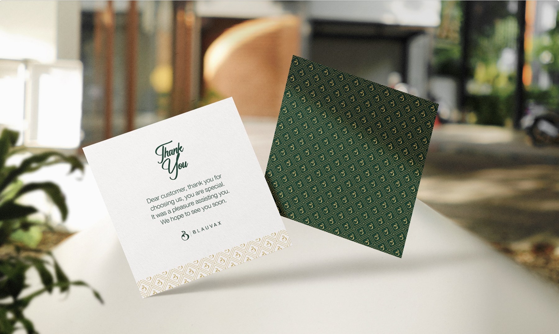 Blauvax stationery and thank-you cards
