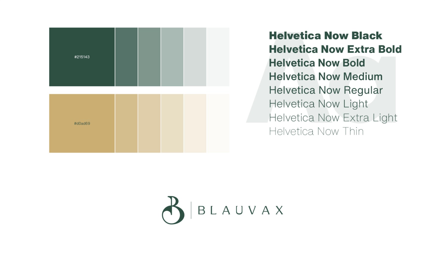 Blauvax palette and typography system