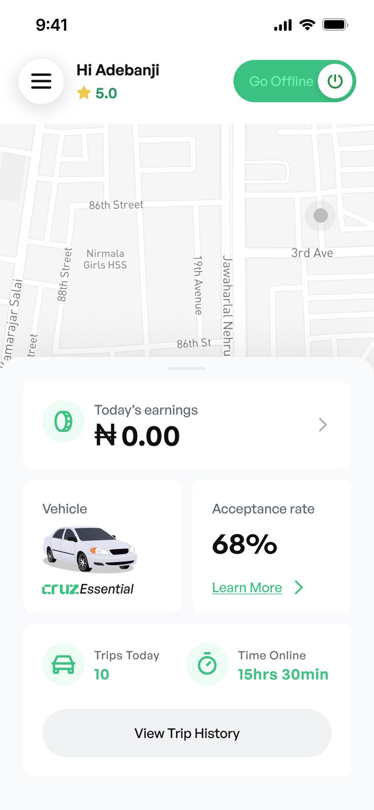 Earnings dashboard