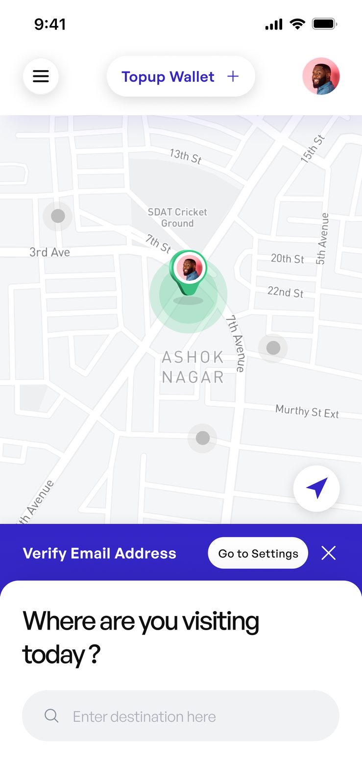 Home map & booking