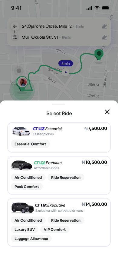 Select ride tier