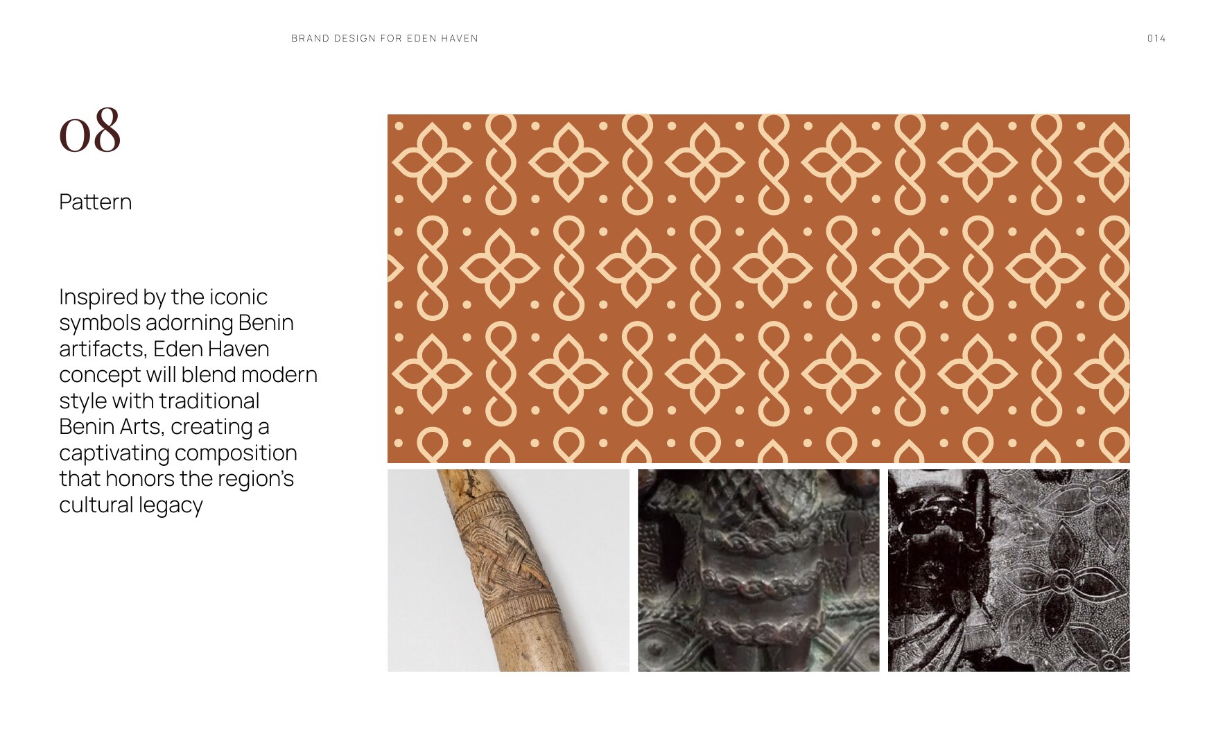 Pattern inspired by Benin artifacts