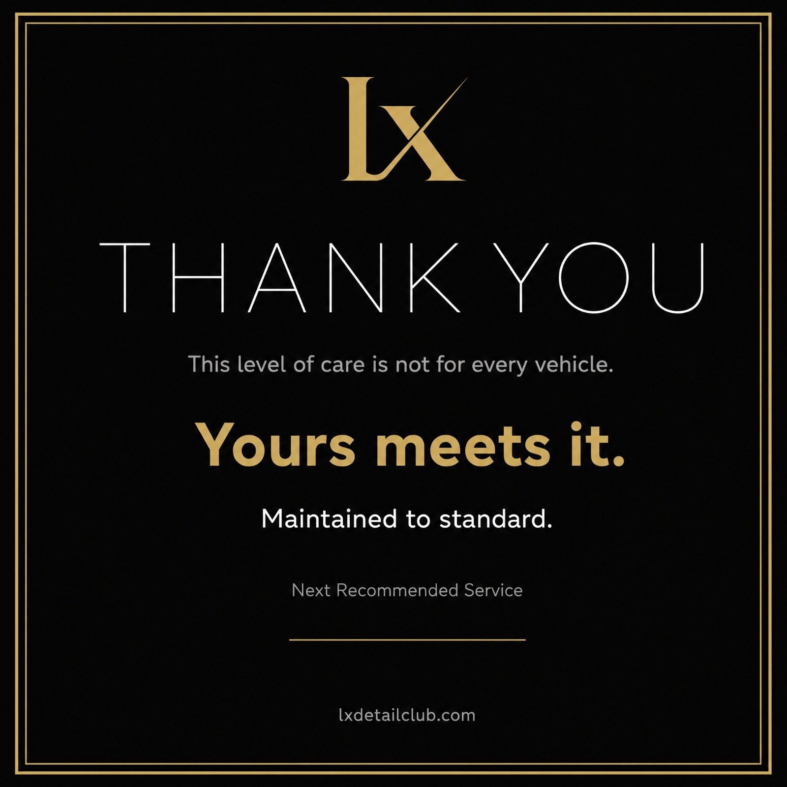 Post-service card back — ‘Yours meets it.’